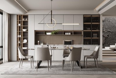 现代餐厅3D模型下载